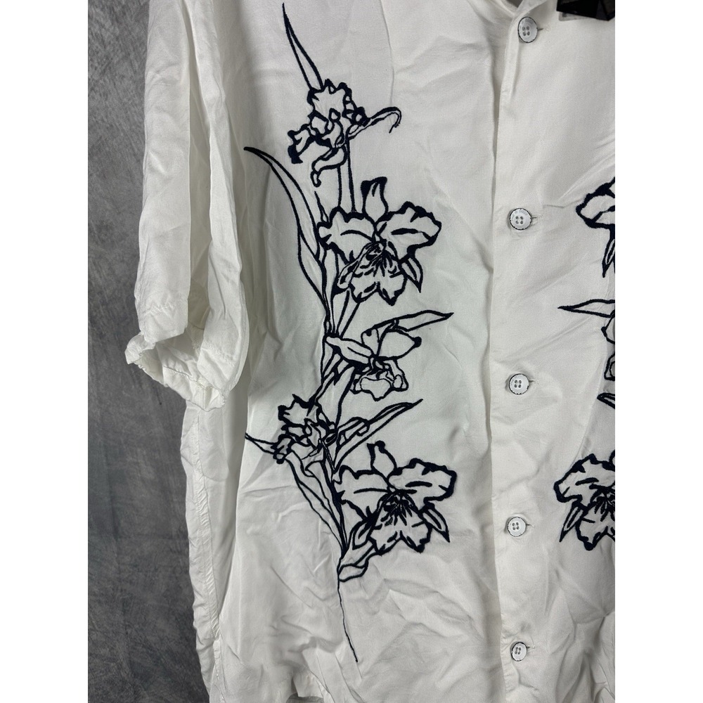 NEW - mens - RAG & BONE shirt - XL - VERY RESORT EMBROIDERED SHIRT - Aged White - Picture 2 of 7